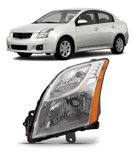 Farol Sentra 10 2011 2012 2013 Foco Simples Cromado 1ª Linha - Esquerdo/motorista