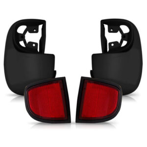 Par Polaina + Refletor Traseiro L200 Triton 2007 A 2016 Vermelho Direito + Esquerdo