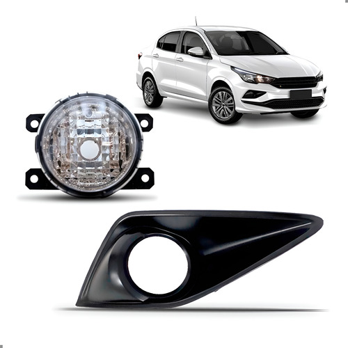 Farol De Milha Para Cronos 2017 A 2025 Moldura Grade Direita Preto