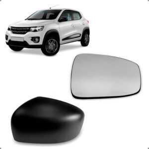 Kit Capa E Lente De Retrovisor Kwid 2017 A 2026 Esquerdo Esquerdo