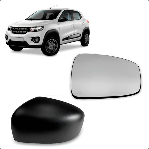 Kit Capa E Lente De Retrovisor Kwid 2017 A 2026 Esquerdo Esquerdo