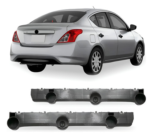 Par Suporte Guia Versa 2011 A 2014 Parachoque Traseiro