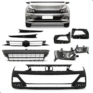 Kit Parachoque Completo Para Polo Virtus 2018 2019 A 2022 Preto