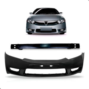 Kit Parachoque Para Civic 2009 2010 2011 Com Alma Lamina Preto