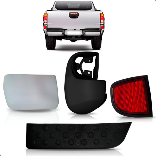 Kit Parachoque L200 Triton 2007 A 2016 Pisante Polaina Le Preto