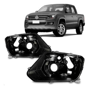 Par Carcaça Farol Dianteiro Vw Amarok 2010 A 2016