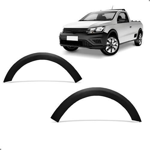 Par Alargador Vao De Roda Dianteiro Para Saveiro 2017 A 2023 Ambos Lados