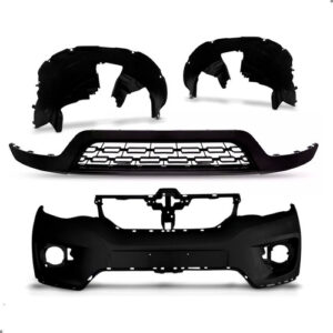 Kit Parachoque Para Kwid 2017 A 2022 Spoiler E Par Parabarro Preto