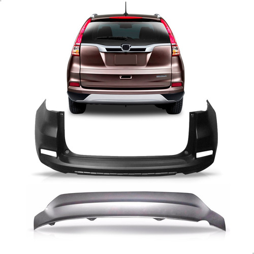 Kit Parachoque Traseiro + Moldura Inferior Crv 2015 A 2017