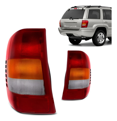 Par Sinaleira Traseira Grand Cherokee 99 2000 01 02 03 2004 Tricolor