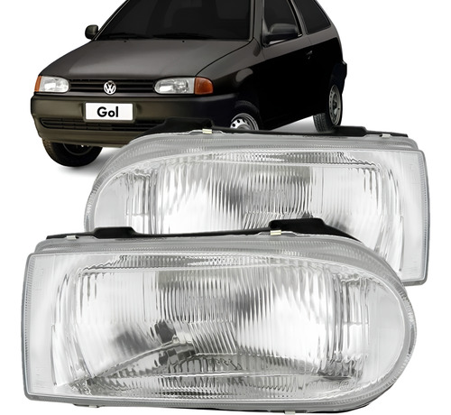 Par Farol Gol G2 Bola Parati Saveiro 95 96 97 98 99 Cromado Direito E Esquerdo