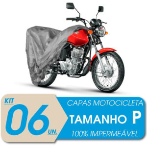 06 Capas Cobrir Moto Impermeável Proteção Uv P Mega Desconto Cinza