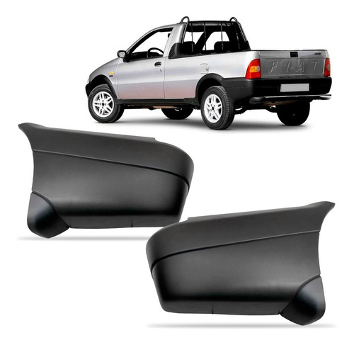 Par Ponteira Traseira Parachoque Strada 1997 A 2006 Preta