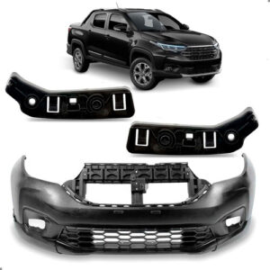 Kit Envolvente Para Pickup Strada 2020 A 2025 Com Guias Preto