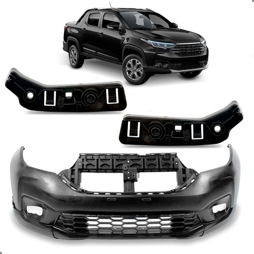 Kit Envolvente Para Pickup Strada 2020 A 2025 Com Guias Preto