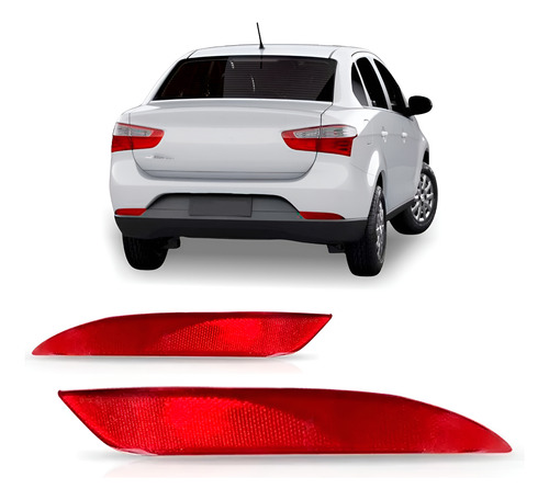 Par Sinaleira Refletor Traseiro Grand Siena 2012 A 2015 - Par Vermelho