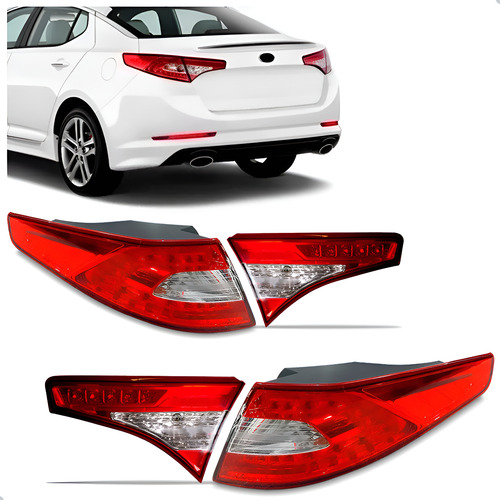 Jogo Sinaleira Para Kia Optima 2013 A 2015 Canto E Tampa Vermelho