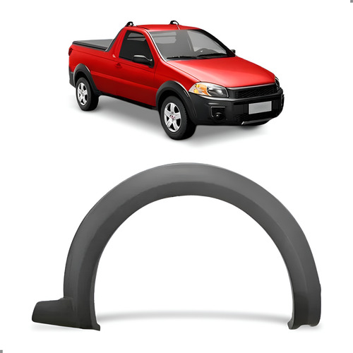 Moldura Paralama Dianteiro Strada 2014 A 2019 Cinza Direito