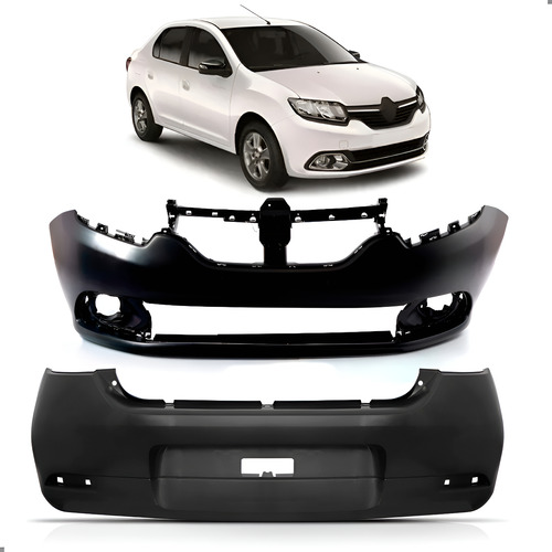 Par Envolvente Logan 2014 2015 2016 Dianteiro E Traseiro Preto