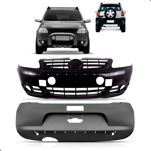 Par Envolvente Para Crossfox 2003 A 2007 Dianteiro Traseiro - Preto