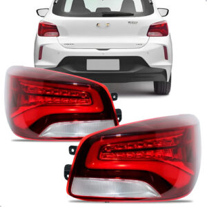 Par Lanterna Traseira Onix 2020 A 2024 Hatch Com Led Direito Vermelho
