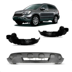 Kit Spoiler Parachoque Crv 2007 A 2009 Com Par Asa Urubu Preto