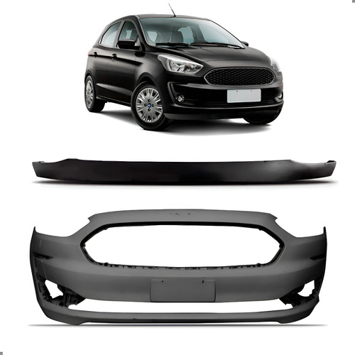 Kit Parachoque Para Ford Ka 19 A 2022 Hatch Sedan 1a Linha Preto