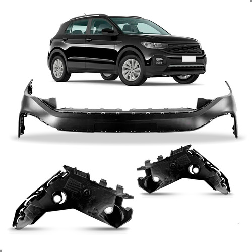 Kit Envolvente T-cross 2019 A 2024 C/furo Sensor Com Guias Preto