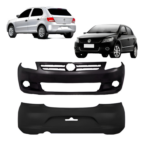 Parachoque Dianteiro E Traseiro Vw Gol G5 Gv 2009 A 2012 Preto