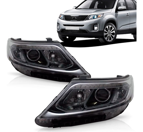 Par Farol Sorento 2014 2015 Eletrico Com Motor Com Led