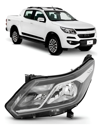 Farol S10 2017 A 2023 C/ Led E Reator 1ª Linha - Esquerdo/motorista