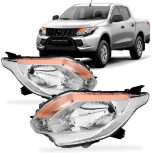 Par Farol Manual Cromado Com Sinaleira L200 Triton 17/20