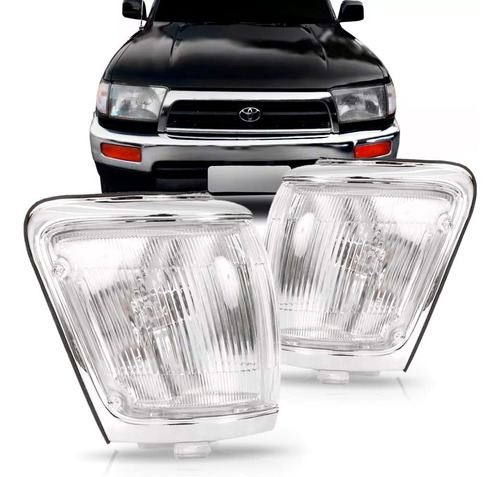 Par Lanterna Dianteira Hilux Sw4 92 A 96 Cristal Aro Cinza Cinza