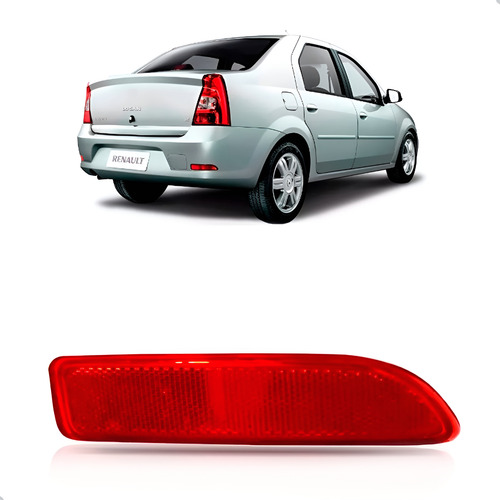 Refletor Parachoque Traseiro Logan 2011 A 2013 Preto