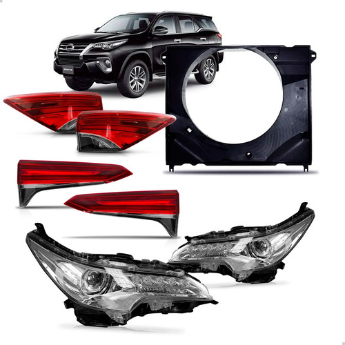Kit Hilux Sw4 2016 A 2020 Par Farois + 4 Sinaleiras Defletor