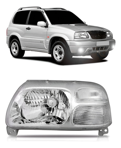 Farol Grand Vitara/ Tracker 1998 A 2007 1ª Linha - Esquerdo/motorista
