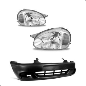 Kit Frente Parachoque Farol Corsa Classic 2000 Á 2009 - Preto