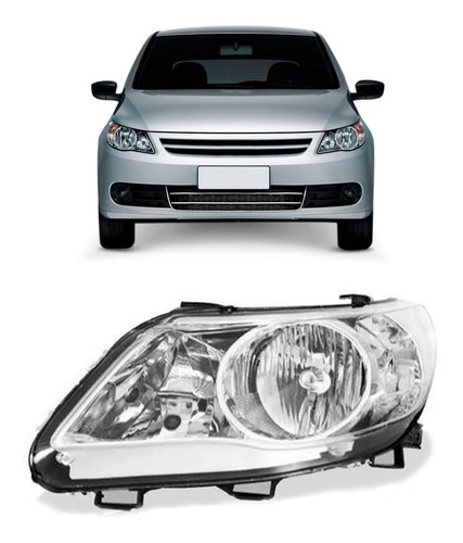 Farol Gol G5 2009 A 2012 Foco Duplo Cromado 1ª Linha - Esquerdo/motorista