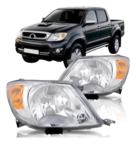 Par Farol Hilux Pickup 05 2006 2007 08 2009 Sinaleira Ambar Direito/passageiro