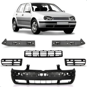 Envolvente Dianteiro Vw Golf 1999 A 2005 C/ Guias 1a Linha  Preto