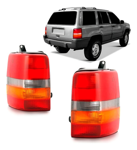 Par Sinaleira Traseira Tricolor Cherokee 1993 A 1998