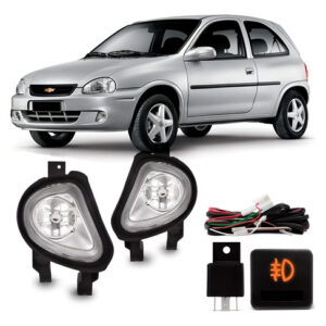 Kit Farol Auxiliar Corsa 2000/2002 Classic 2003/2009 Wagon Cristal