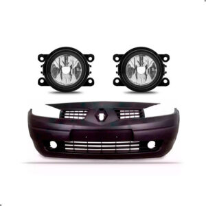 Kit Parachoque Dianteiro Megane 2006 A 2013 Com Par Milhas Preto