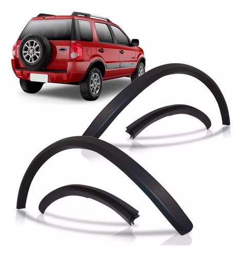Par Moldura Roda Ecosport Traseira 2003 A 2012 Completa