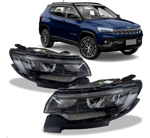 Par Farol Elétrico Compass 2022 A 2024 C/ Led S/ Reator - Direito