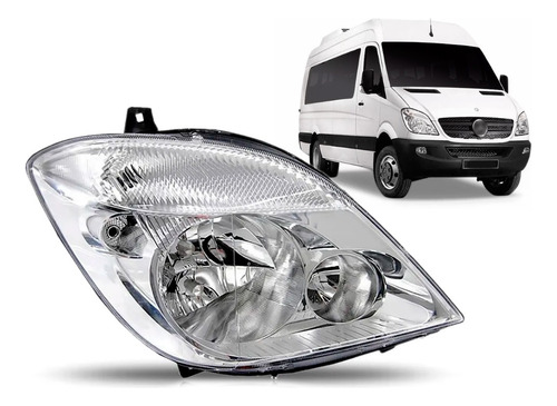 Farol Sprinter 2012 A 2016 Com Aux Com Motor 1ª Linha - Direito/passageiro
