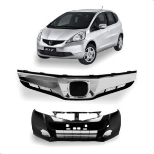 Parachoque Para Honda Fit 2013 A 2014 Com Grade Cromada