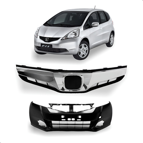 Parachoque Para Honda Fit 2013 A 2014 Com Grade Cromada