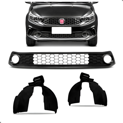 Kit Grade Inferior Para Argo 2017 A 2022 E Par Parabarros Preto