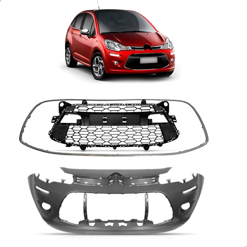 Envolvente Citroen C3 2013 A 2020 Com Grade Friso 1a Linha  Preto